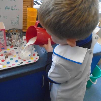 The children have had fun learning how to make their own milkshakes this week!